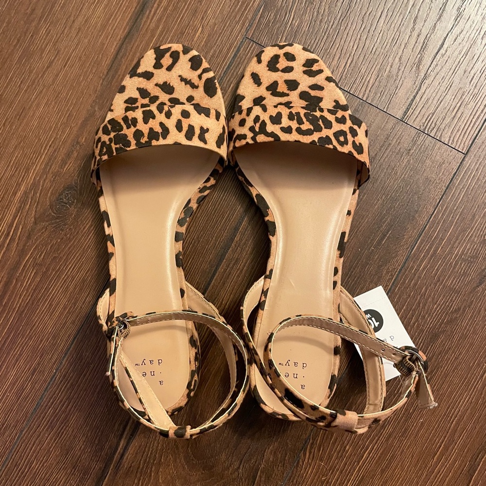 Leopard Print Ankle Strap Flat